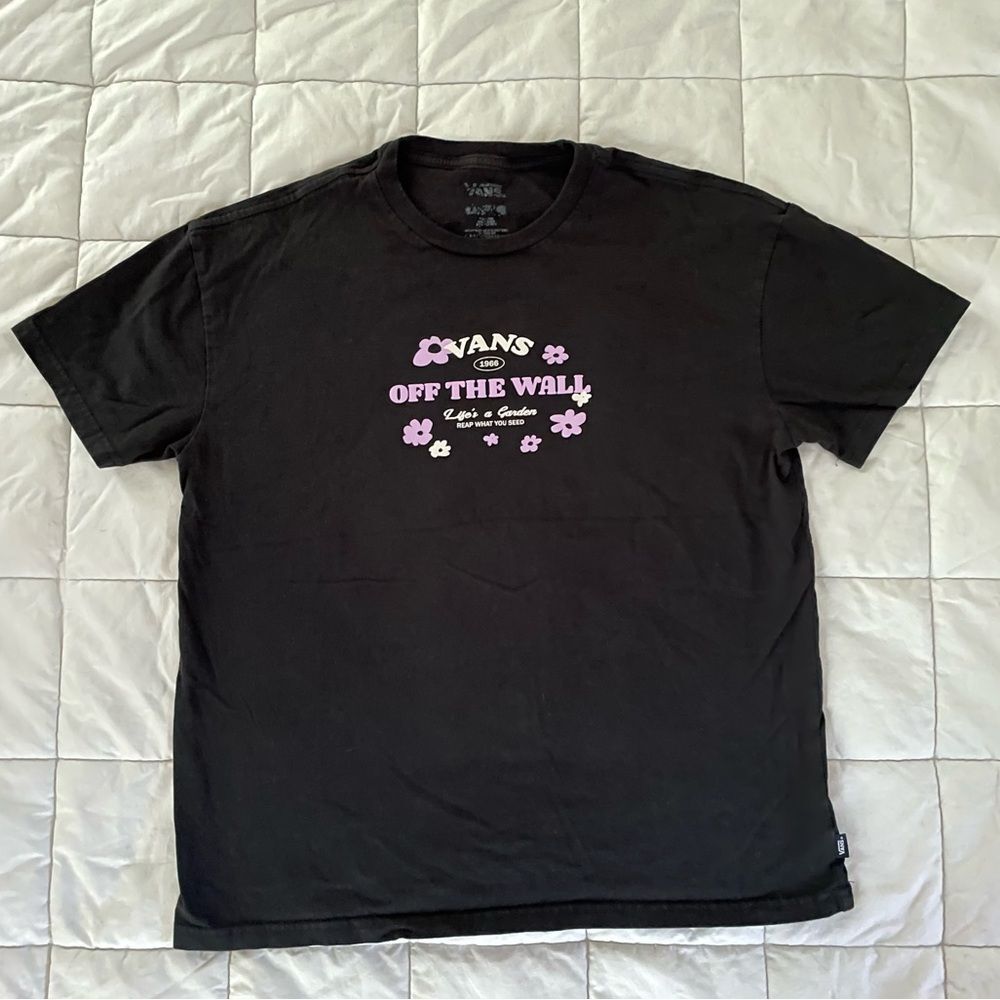 VANS Flower Print Women’s L Short Sleeve Shirt